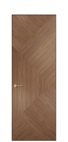Дверь межкомнатная Юнит 08 Цвет Американский Орех Покрытие Шпон натуральный  Наличник Скрытый короб хром Цена 62850